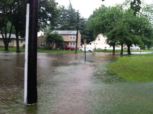 Flooding at Chesterfield and Nassau roads in Barrington.